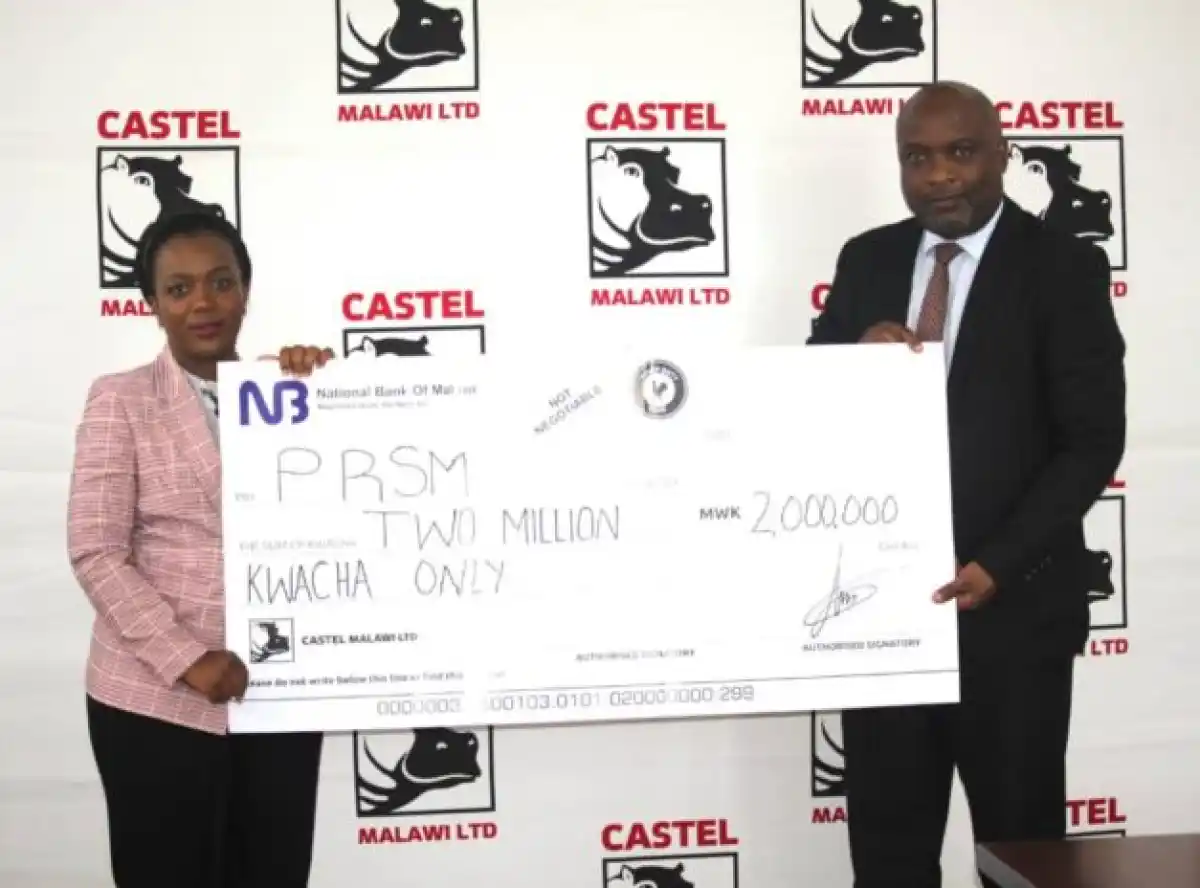 Castel Malawi donates K2 million to PRSM Conference 