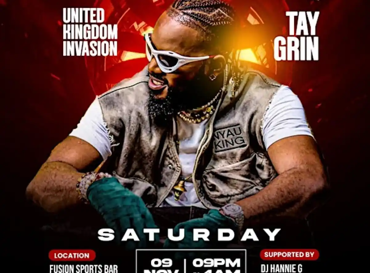Malawi’s Hip-Hop Icon Tay Grin to perform live at Fusion Sports Bar in Nottingham this Saturday