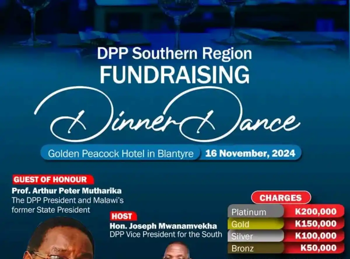 NOW OFFICIAL: Mutharika to grace DPP SR Fundraising Dinner Sat, also to open NGC orientation workshop on Friday